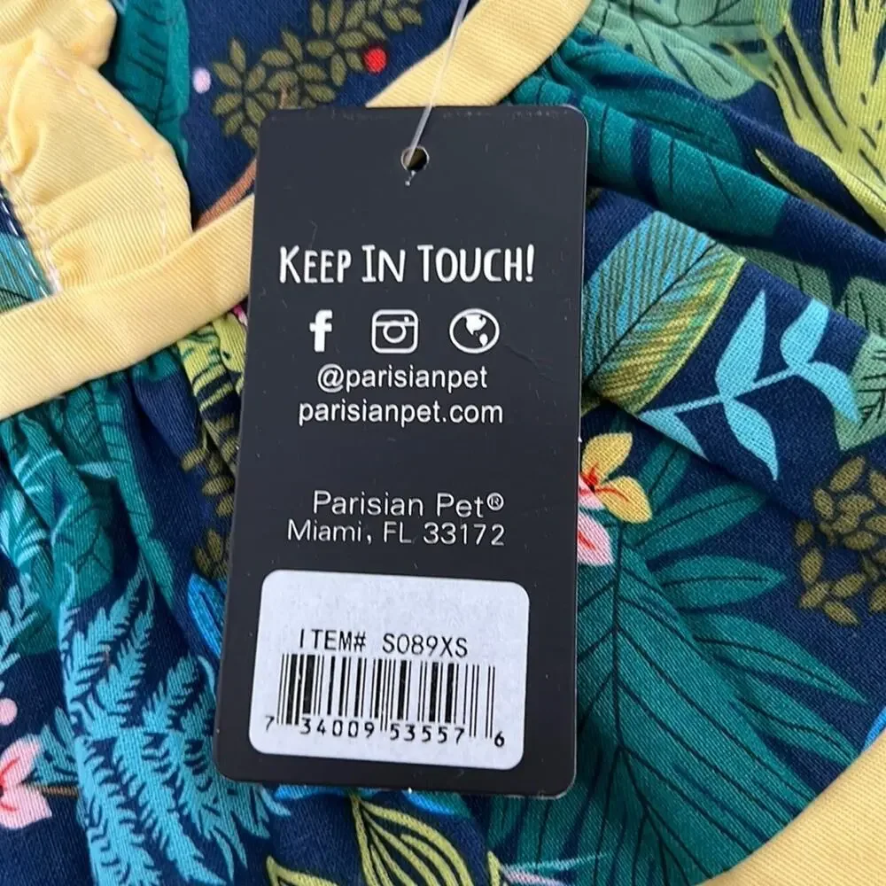 Parisian Pet XS Amazon Rain Forest Print Dog Dress NWT Sundress Ruffle